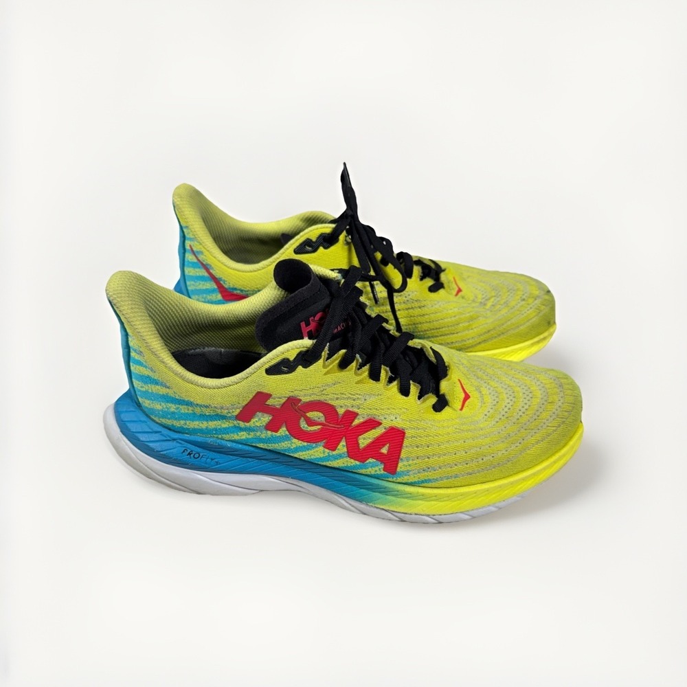 Hoka Mach 5 Sneakers Mens US 8D Evening Primrose Blue Running Shoes